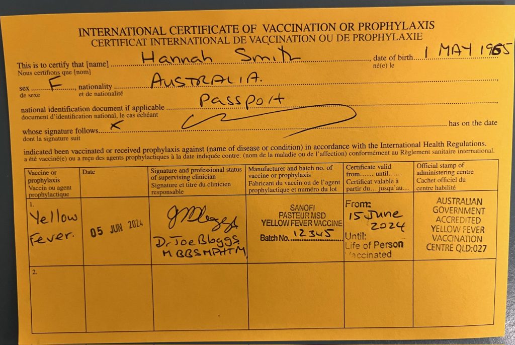 Vaccinations needed when participating in gorilla trekking or golden monkey trekking